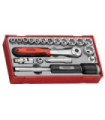 3/8" Socket Wrench Set 6 Points TT3819 19 Pieces TENGTOOLS