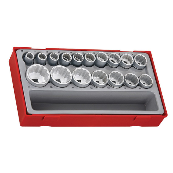 Jogo de chaves de soquete 1/2" 12 pontos TT1217 TENGTOOLS