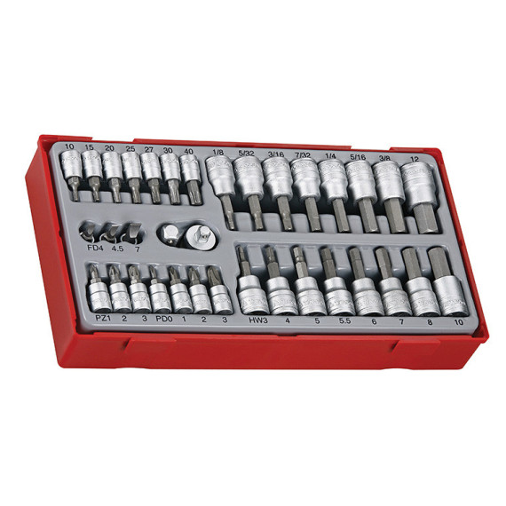 Juego de vasos con punta de 1/4" y 3/8" TT1, 35 piezas TENGTOOLS