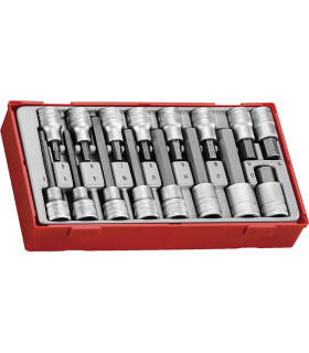Set di chiavi a bussola esagonali da 1/2" TT1, 16 pezzi DIN 7422 TENGTOOLS