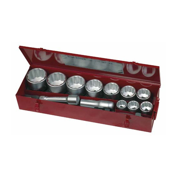 1" Socket Wrench Set with 12 Points, 15 Pieces M1115MM TENG TOOLS