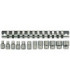 Juego de vasos con clip para enchufes 1/4" 6 puntos 12 piezas M1412 TENG TOOLS