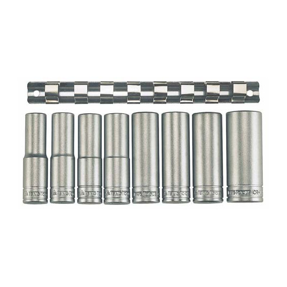 Set of 8 hexagonal glasses 1/2" clip rail M1208-6 TENG TOOLS