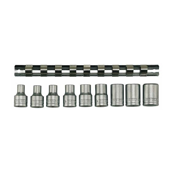 Gioco di binari con clip TX-E da 1/2" (9 pezzi) M1210 TENG TOOLS