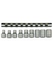 Juego de rieles con clip TX-E de 1/2" (9 piezas) M1210 TENG TOOLS