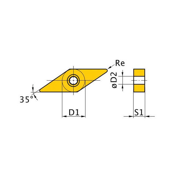 Plaquettes de coupe V/35º Kit de 5 pièces OPTIMUM