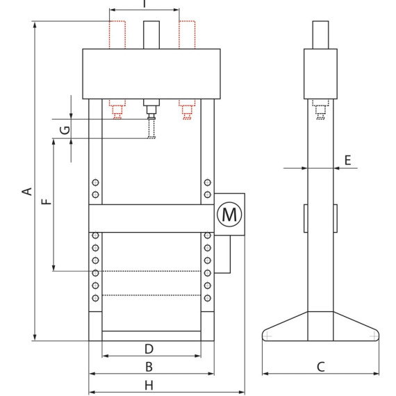 Hydraulic press with fixed cylinder CAT520 | METALWORKS