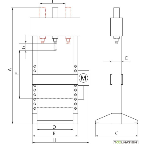 Presse hydraulique avec cylindre mobile CAT83010TS | METALWORKS