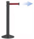 Black signaling separator post (with retractable extensible tape) 4m 80mm METALWORKS