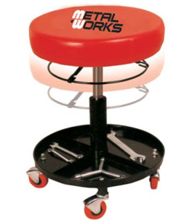 Pneumatic Workshop Stool with Wheels and Tray | METALWORKS