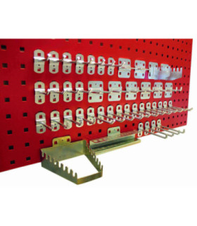 Juego de 45 ganchos para panel perforado 856001551 METALWORKS
