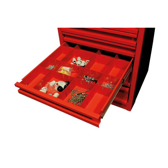 Gioco di 18 divisori metallici per cassetti da lavoro DELK5-8-10 | METALWORKS