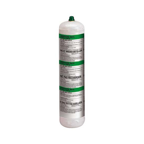 Argon-Gasflasche mit 1 Liter CO2, nicht rückholbar, TELWIN