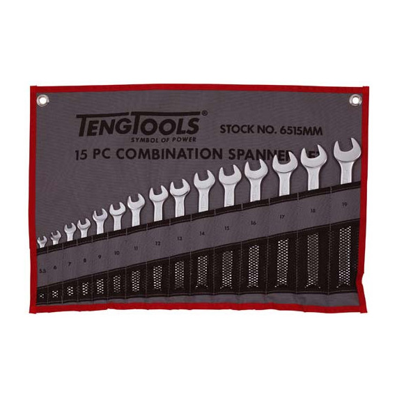 Jeu de clés 5-19 mm avec étui (15 pièces) TENGTOOLS