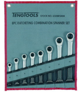 RS Tool Roll 8-piece Ratchet Combination Wrench Set TENGTOOLS