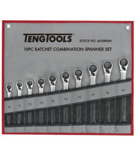 Juego de llaves combinadas con carraca reversible 6510RMM TENGTOOLS