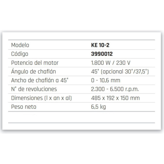 Biseladora de bordes para radios y perforaciones KE 10-2 METALLKRAFT