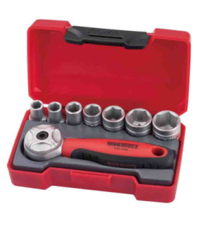 Set di chiavi a bussola metriche 1/4 di 8 pezzi TENG TOOLS