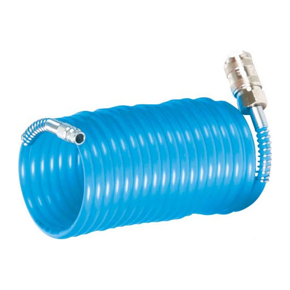 Spiral polyurethane hose with AIRCRAFT coupling system.