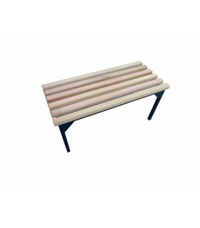 Steel base bench with wooden slats METALWORKS