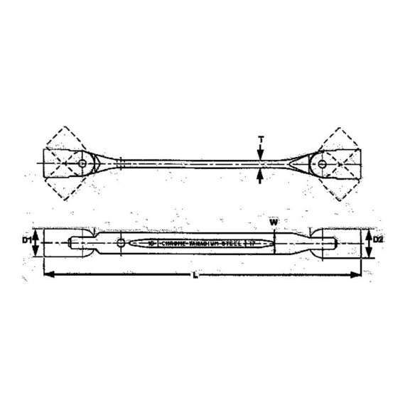 Clé double flexible métrique angle de 90° TENGTOOLS