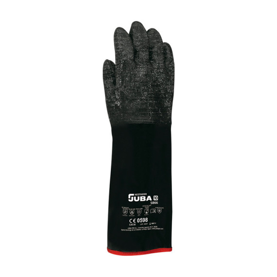 Luva de neoprene Juba 5866 Neotherm no suporte de algodão de espuma Rugoso em Palma. Longo 66 cm