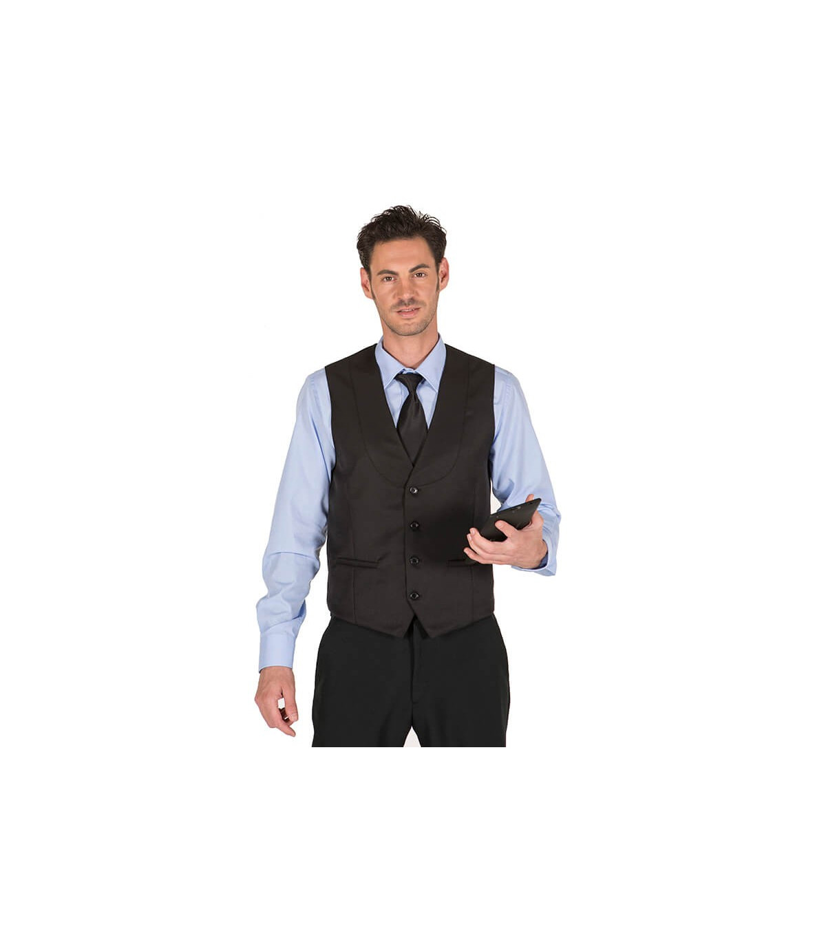 Vestido de camareiro unisex com botões vistos
