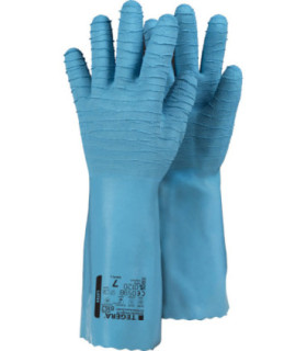 Guanti di protezione chimica e contro i liquidi blu extralunghi TEGERA 8162