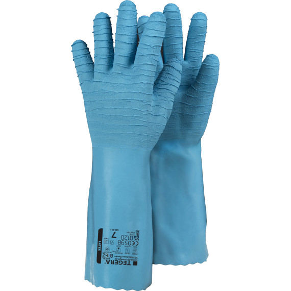 Extralong blue chemical and liquid protection gloves TEGERA 8162