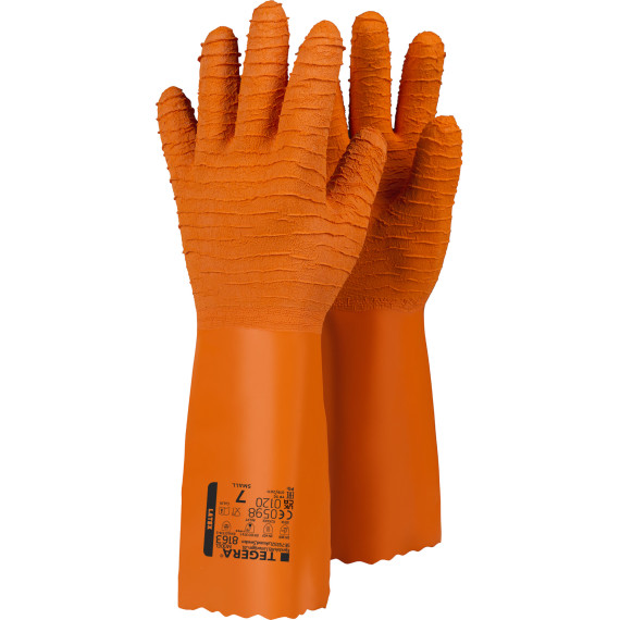 Extra lange orange Anglerhandschuhe TEGERA 8163