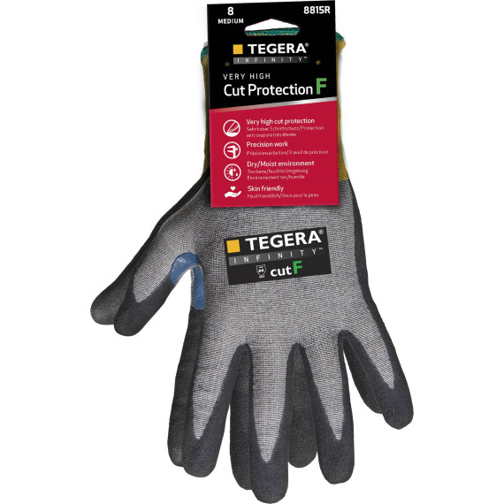 Luvas finas de nitrilo com revestimento de corte F TEGERA INFINITY 8815R