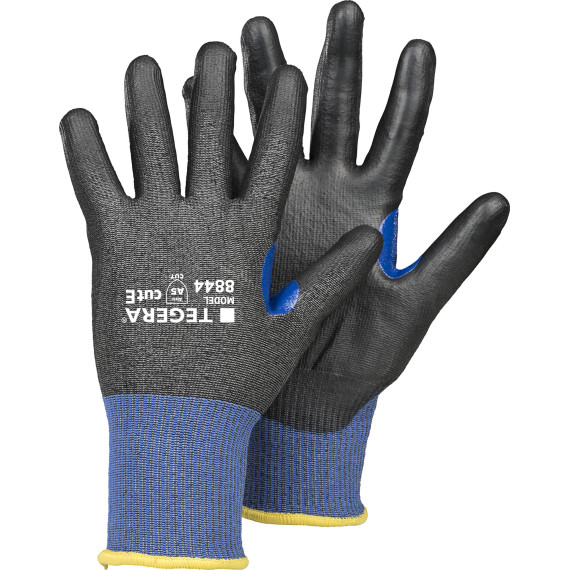 Cut protection gloves level E and PU coating TEGERA 8844