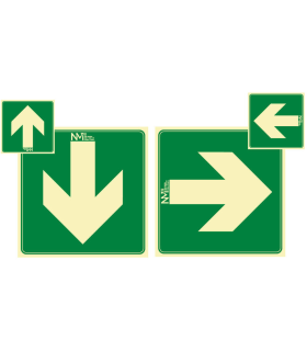 Signal d'urgence Flèche multi-direction (droite / gauche / avant) Luminescent Sekureco approuvé SKRC