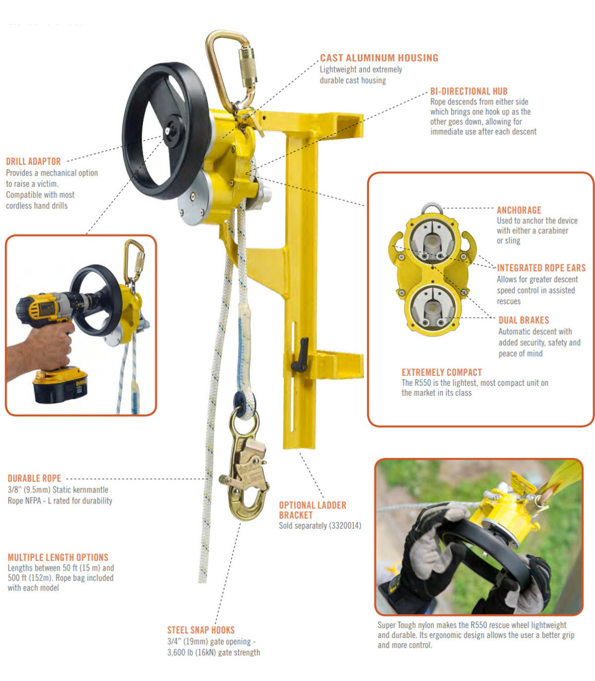 Sistema de rescate Rollgliss R550 con volante y de cuerda 3M DBI-SALA ...