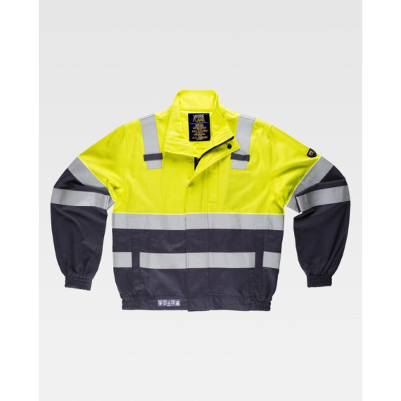 Jaqueta ignífuga combinada com Alta Visibilidade WORKTEAM B1191 para soldadura