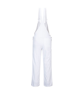 Work bib 100% pre-shrunk cotton white color Painters Bolton PORTWEST S810