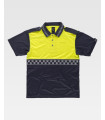 Polo de Alta Visibilidade com refletor xadrez C3855 WORKTEAM