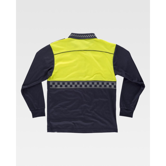 Polo de manga longa de Alta Visibilidade refletor xadrez C3856 WORKTEAM