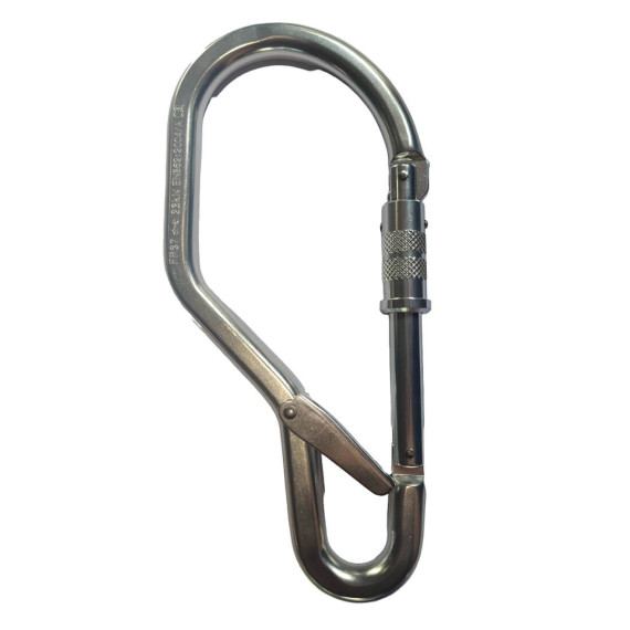 Gancio automatico in alluminio argentato 60 mm per torri resistenza statica di 23kN PORTWEST FP37