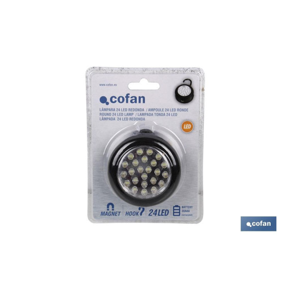 24 LED Round Lamp Model Magnet/Hook COFAN