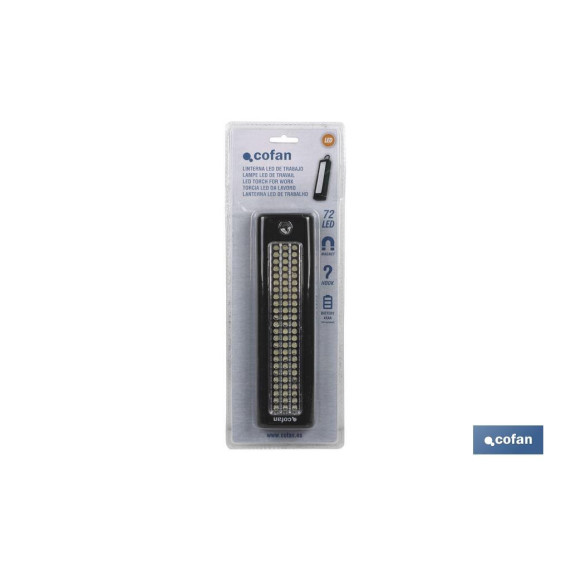 Rectangular lamp with 72 LEDs Magnet/Hook COFAN