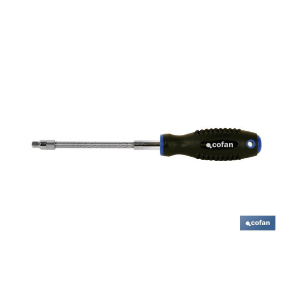 Screwdriver set with flexible shaft and 9 sockets of 1/4 (5-13mm) COFAN