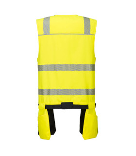 Chaleco PW3 Tool Classe 1 in polialcotone con strisce riflettenti HiVisTex giallo fluorescente PORTWEST PW308