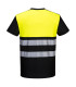 Camiseta bicolor negro + flúor PW3 de alta visibilidad clase 1 de algodón PORTWEST PW311