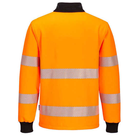 High visibility PW3 sweatshirt with elastic cuffs unisex with zipper PORTWEST PW326