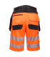 Bicolor high visibility shorts with holster pockets and reflective tapes PORTWEST PW343