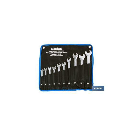 Conjunto de 26 llaves combinadas de acero al cromo vanadio desde 6 SW a 32 mm COFAN
