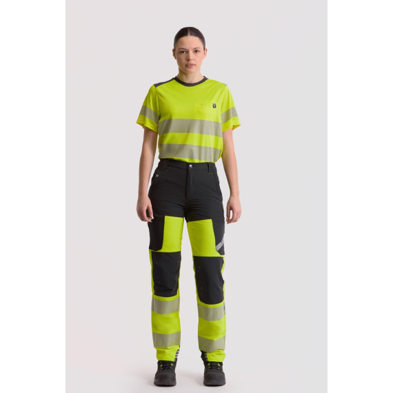 Calças elásticas de alta visibilidade com fitas refletoras C3550 WORKTEAM