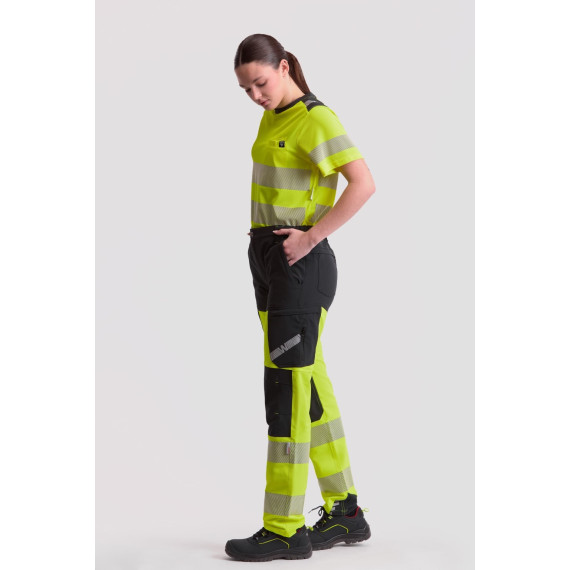 Hochsichtbare elastische Hose mit reflektierenden Streifen C3550 WORKTEAM