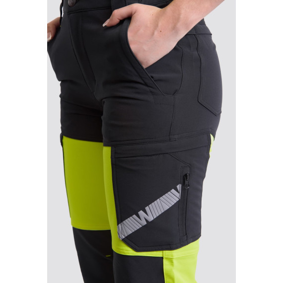 Hochsichtbare elastische Hose mit reflektierenden Streifen C3550 WORKTEAM